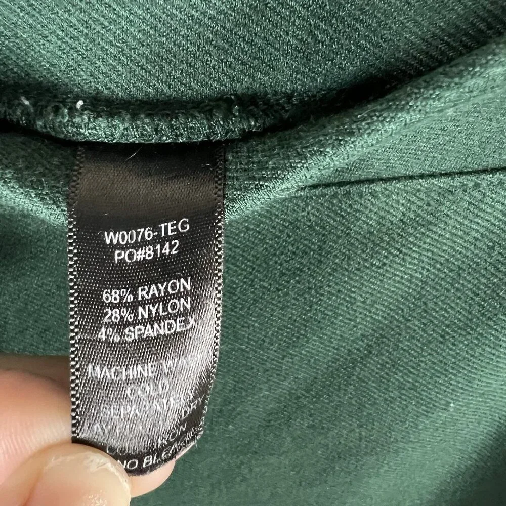Betabrand Women's Size XL Green Pull On Straight Leg Stretch Pants Office Casual_6
